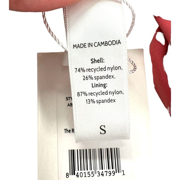 Andie Swim The Riviera High Waisted Bottom Eco Nylon in Punch Terracota sz S - Picture 10 of 12